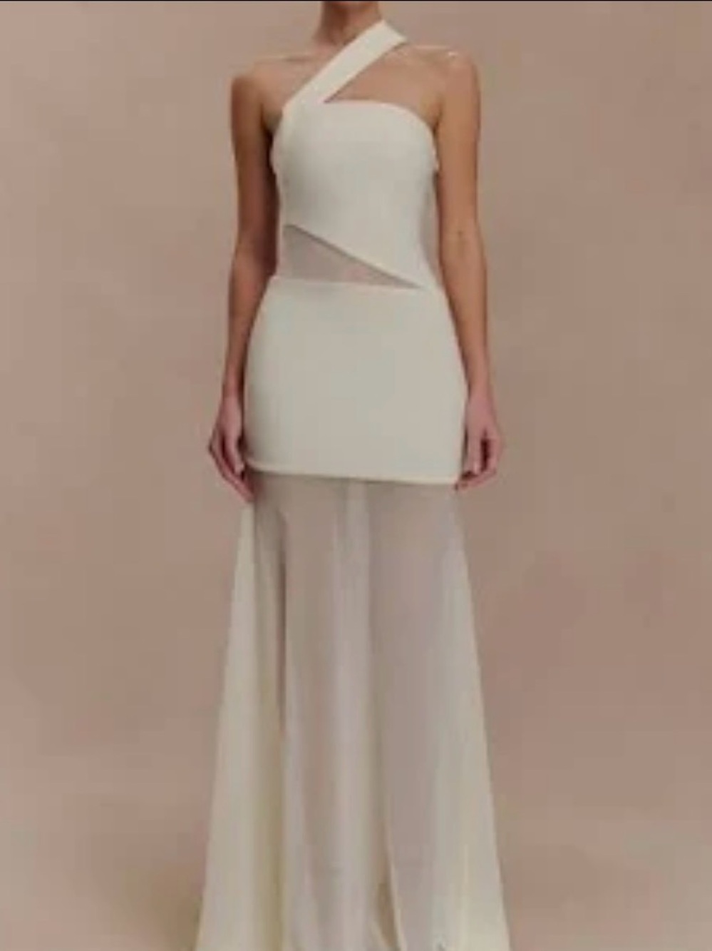 MESHKI VASHTI Cut Out Mesh Maxi Dress - Ivory